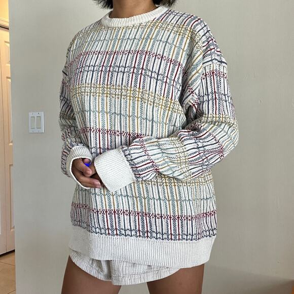Vintage Claiborne Multicolored Crew Neck Knit Pullover Sweater Size L - Picture 9 of 14